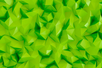 Fototapeta premium Wieloboczne wapno zielone 3d trójkąt geometryczne streszczenie tło