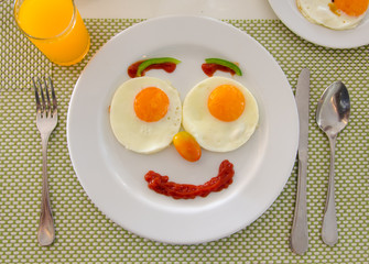 Happy Face Frying Eggs breakfast