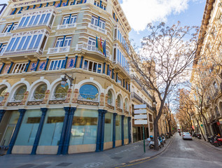 Valencia calle la Paz and San vicente street corner Spain