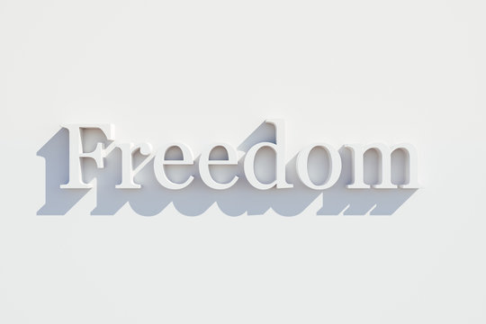 Freedom 3d word isolated on white background