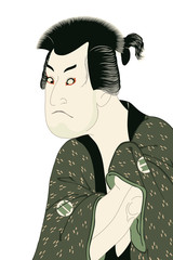 東洲斎写楽 三世坂田半五郎の藤川水右衛門のイラスト