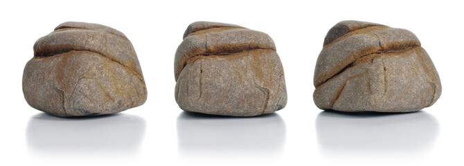 Gray and brown stone isolated.