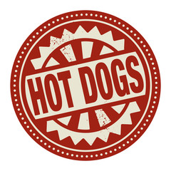 Abstract stamp or label with the text Hot Dogs written inside