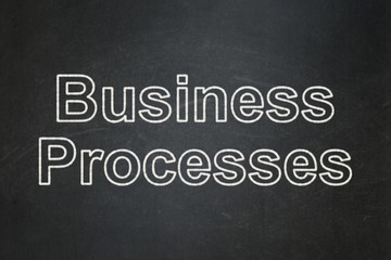 Business concept: Business Processes on chalkboard background