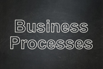 Obraz premium Business concept: Business Processes on chalkboard background