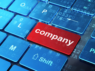 Fototapeta premium Business concept: Company on computer keyboard background