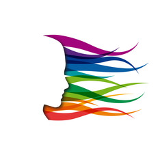 Vector Logo girl fast in the wind