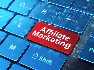 Business concept: Affiliate Marketing on computer keyboard