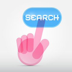 Social Media Symbol - Hand Icon Search Button