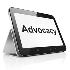 Law concept: Advocacy on tablet pc computer