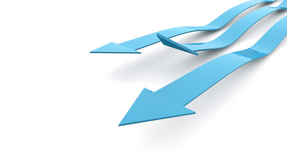 Three blue business arrow concept