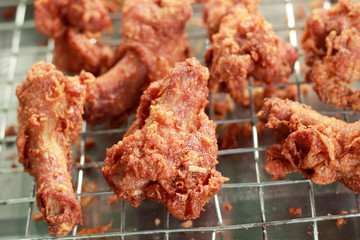 Close up of fried chicken