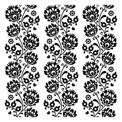 Seamless traditional folk polish pattern in black