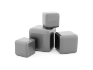 Abstract black cubes background rendered