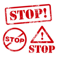 Stop Vector Stamp Set