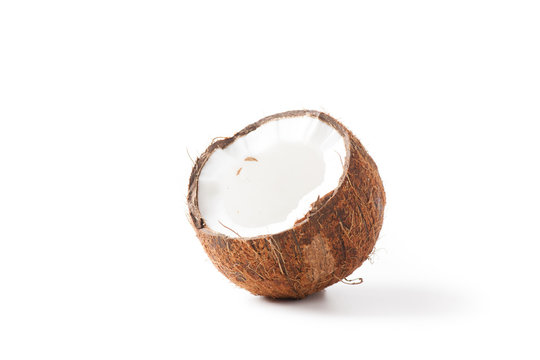coconut on white background