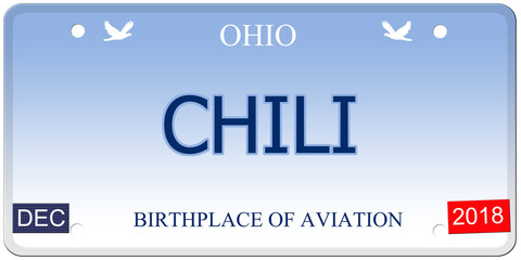 Chili Ohio Imitation License Plate