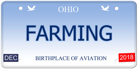 Farming Ohio Imitation License Plate