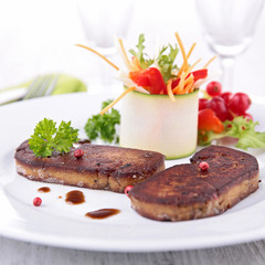 grilled meat and vegetables