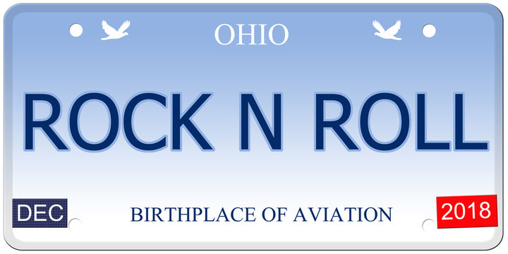 Rock N Roll Ohio Imitation License Plate