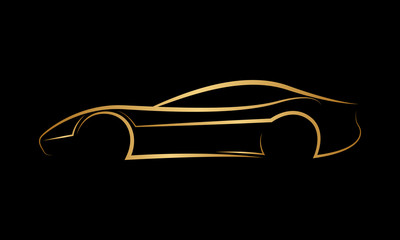Golden abstract car logo