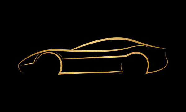 Golden abstract car logo