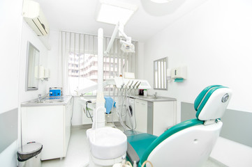 dental clinic interior design with working tools and professiona