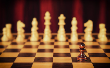 Vintage style photo from a chess board