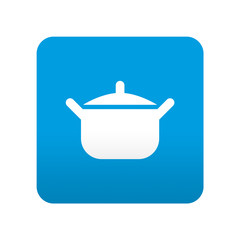 Etiqueta tipo app azul simbolo cacerola
