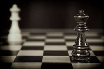 Vintage style photo from a chess board