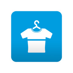 Etiqueta tipo app azul simbolo camiseta
