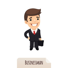 Businessman with a briefcase. Clipping paths included.