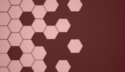 Red abstract hexagonal cell background