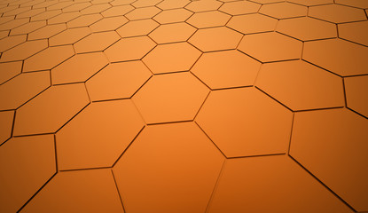 Orange hexagonal background