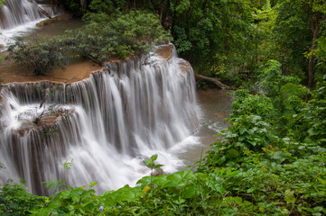 Fototapeta na wymiar Waterfall in deep rain forest jungle