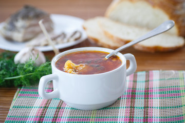 vegetable soup with cauliflower and beets