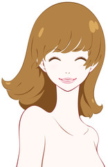 女性　美容　笑う