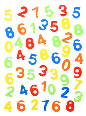 Colorful numbers, isolated on white