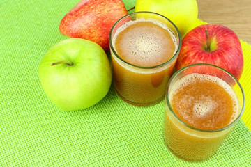 Healthy fresh juice of apples close up