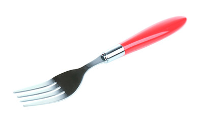Silver fork isolated on white