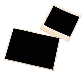 Blank old photos isolated on white