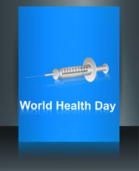 World health day brochure syringe reflection template colorful m