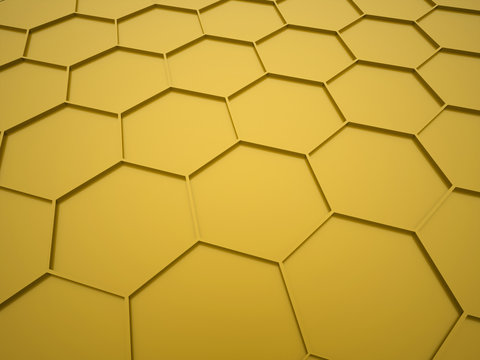 Abstract yellow hexagonal background © pupes1