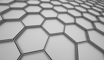 Silver abstract hexagonal business concept