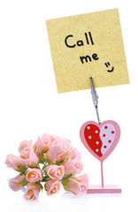 Message holder isolated on white