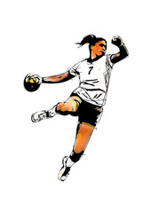 woman handball player - 63055659