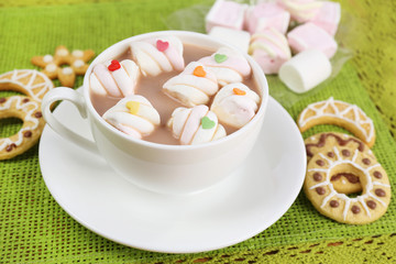 Cup of hot chocolate with marshmallows