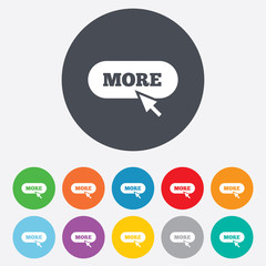 More with cursor pointer icon. Details symbol.