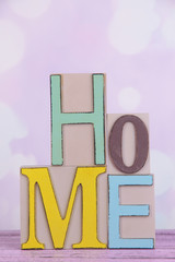 Decorative letters forming word HOME