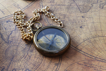 compass on old map